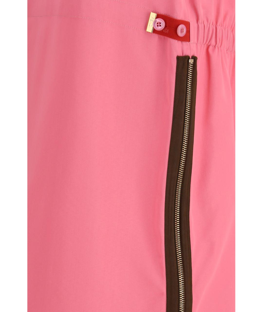 FENDI Розовая вискозная юбка миди, фото 3