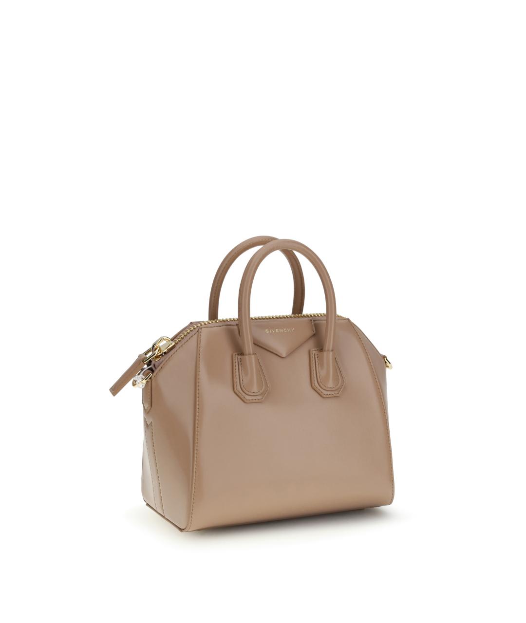 GIVENCHY Бежевая кожаная сумка с короткими ручками, фото 2