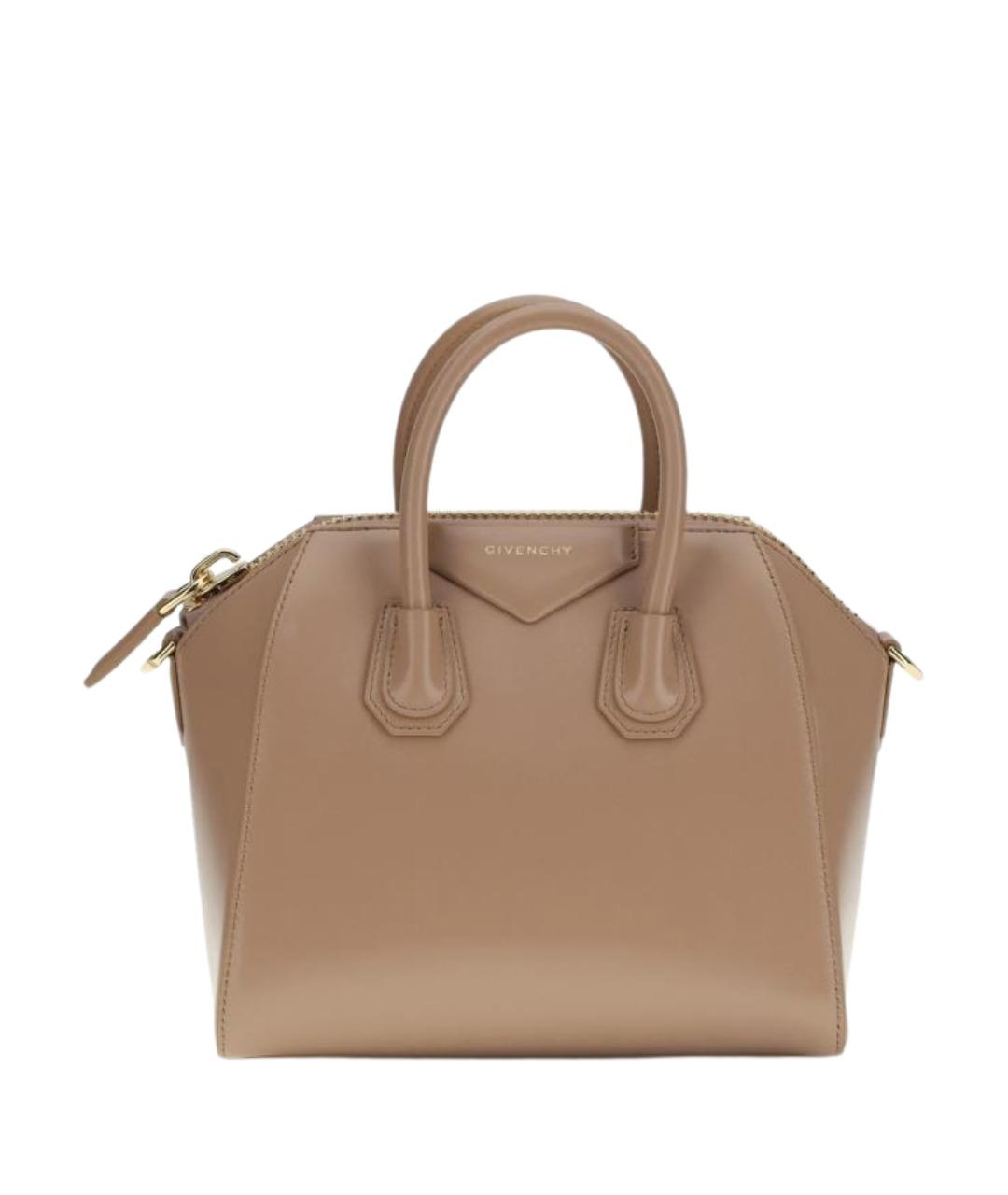 GIVENCHY Бежевая кожаная сумка с короткими ручками, фото 1