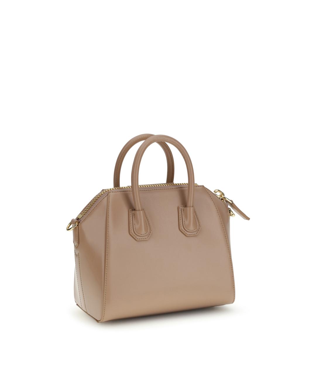 GIVENCHY Бежевая кожаная сумка с короткими ручками, фото 3