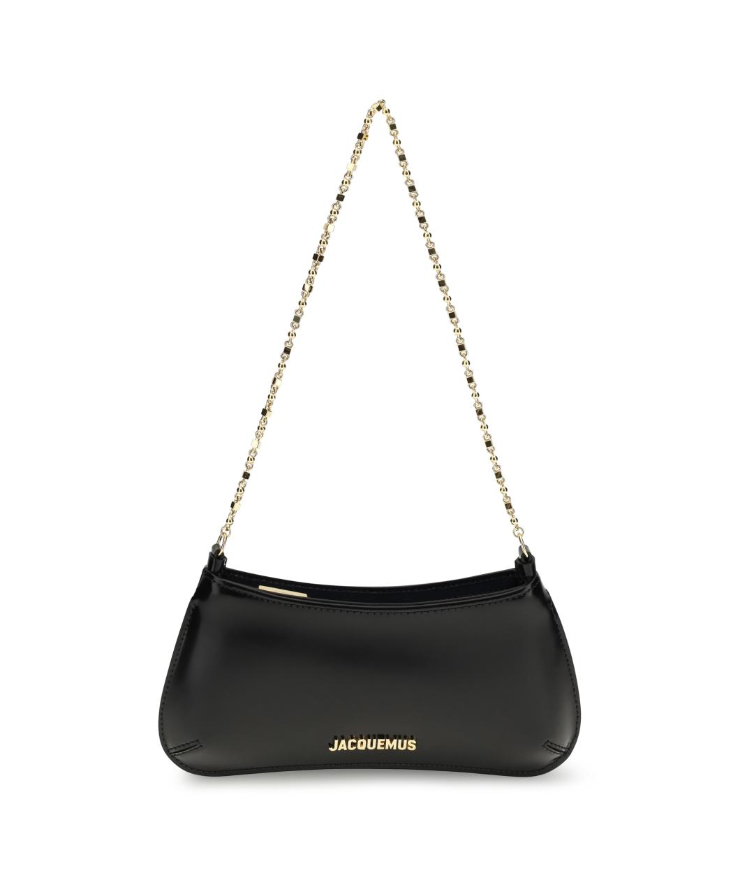 JACQUEMUS Черная кожаная сумка через плечо, фото 1
