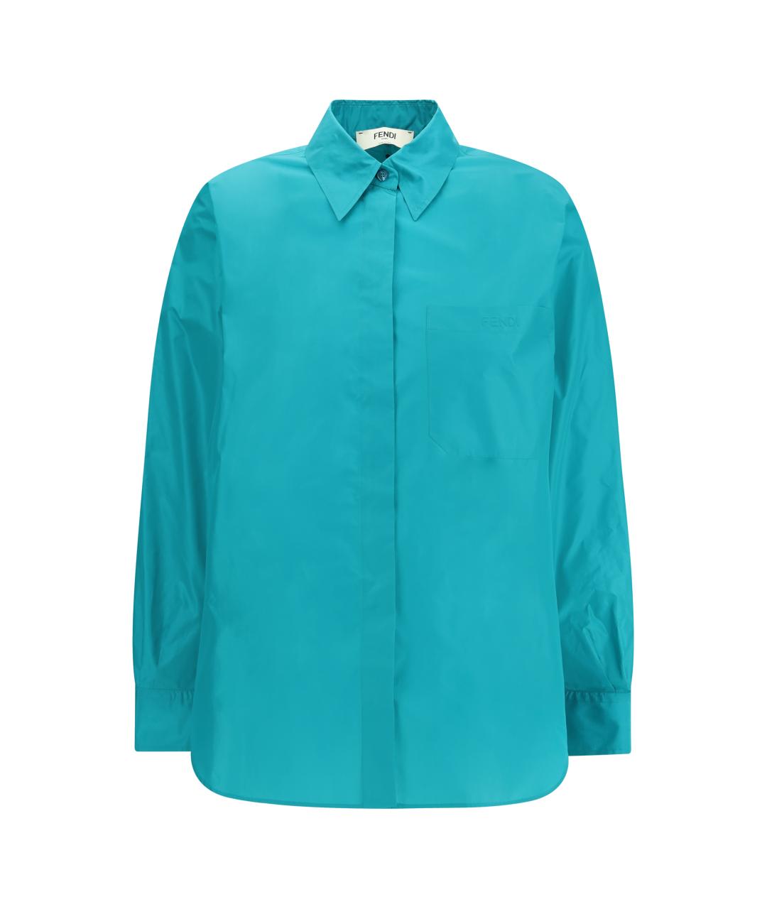 FENDI Зеленая шелковая рубашка, фото 1