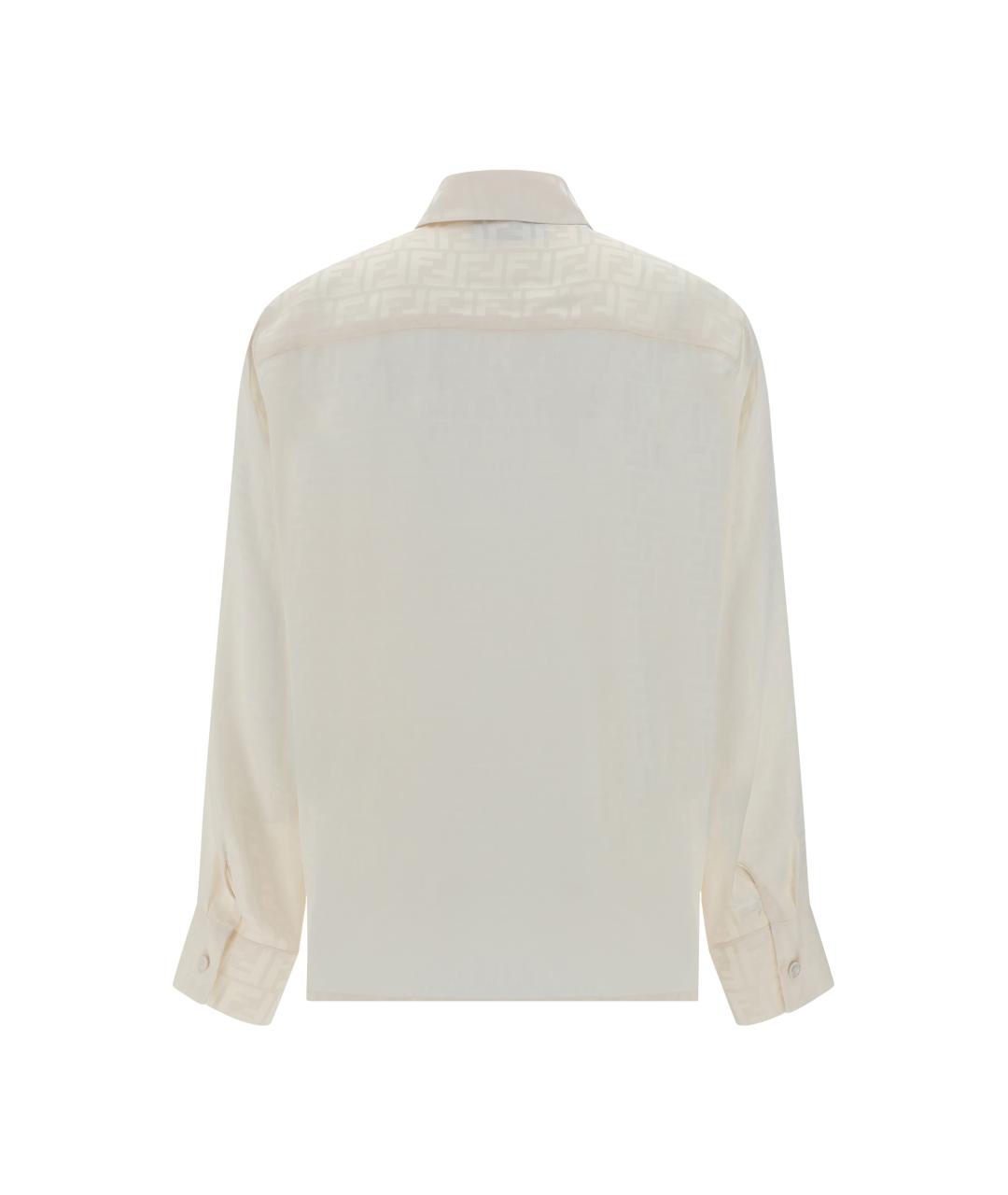 FENDI Бежевая шелковая рубашка, фото 2