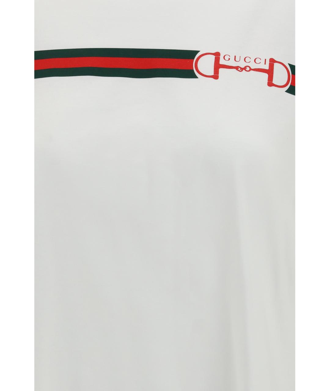 GUCCI Белая хлопковая футболка, фото 3