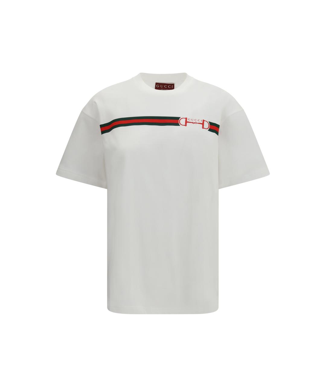 GUCCI Белая хлопковая футболка, фото 4