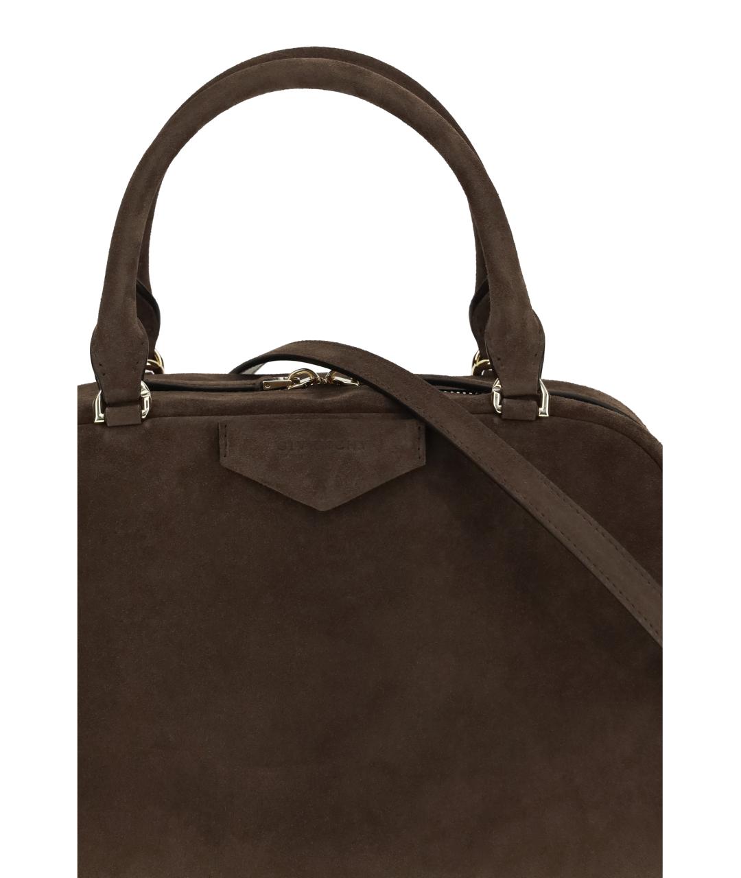 GIVENCHY Коричневая замшевая сумка с короткими ручками, фото 4
