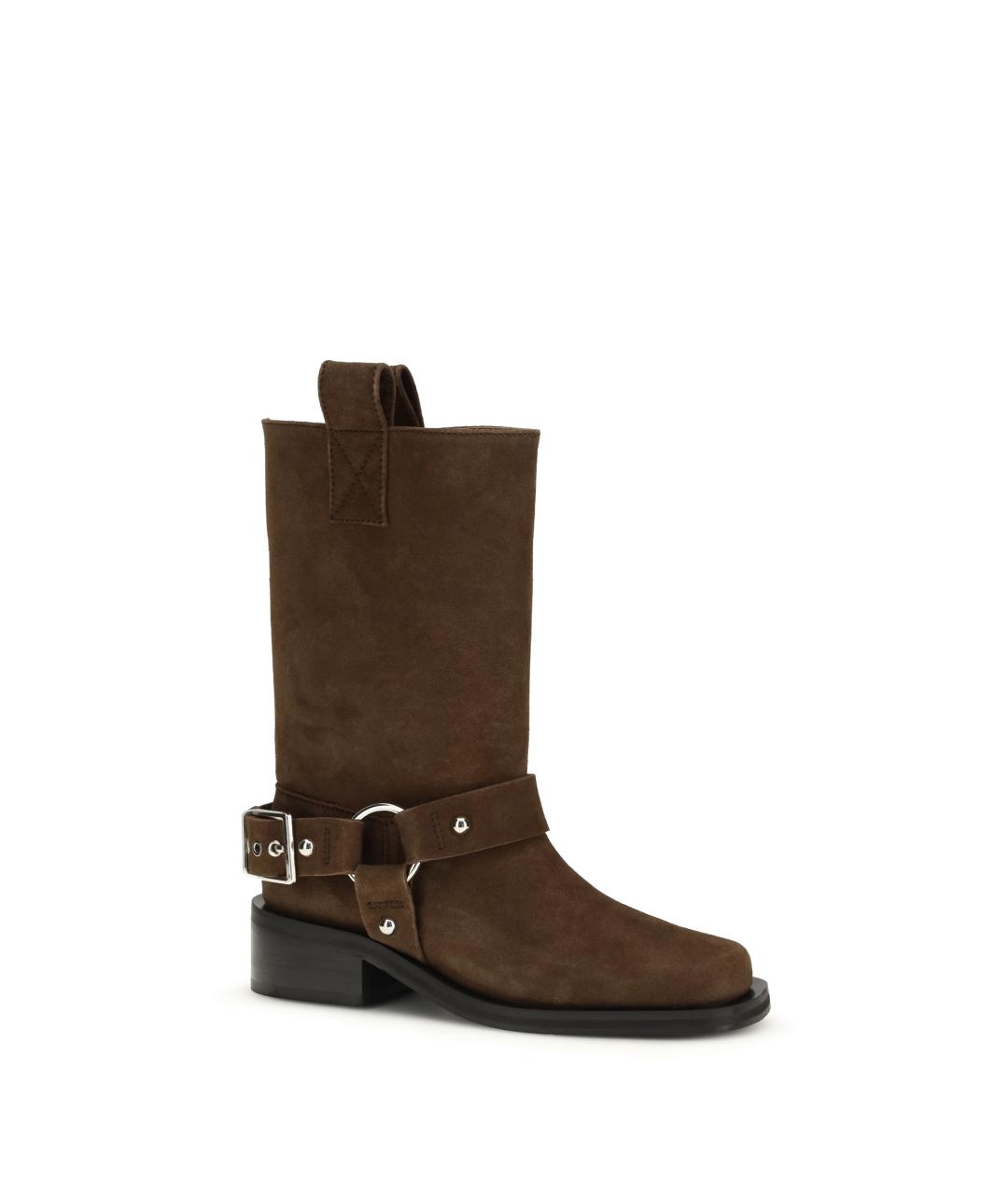 GANNI Коричневые замшевые ботинки, фото 2