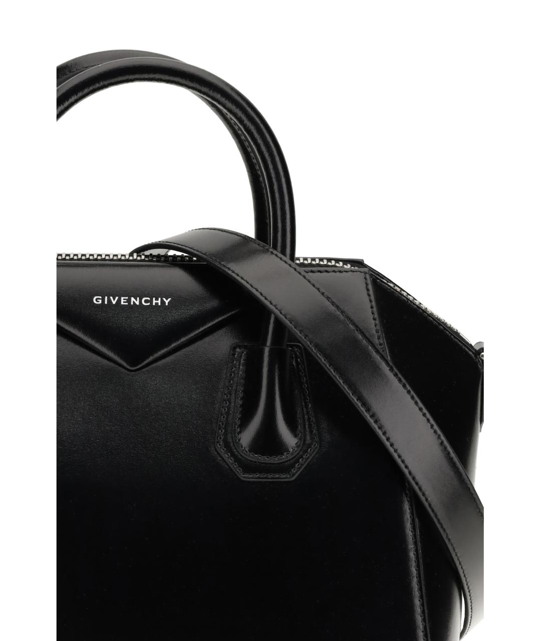 GIVENCHY Черная кожаная сумка с короткими ручками, фото 4