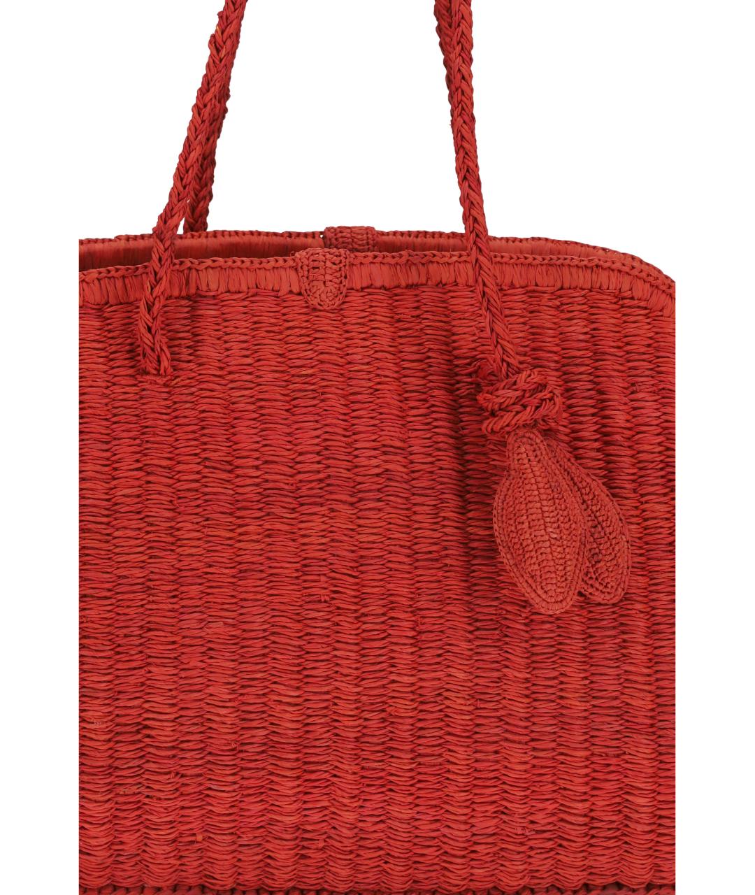 JACQUEMUS Красная пелетеная сумка тоут, фото 4