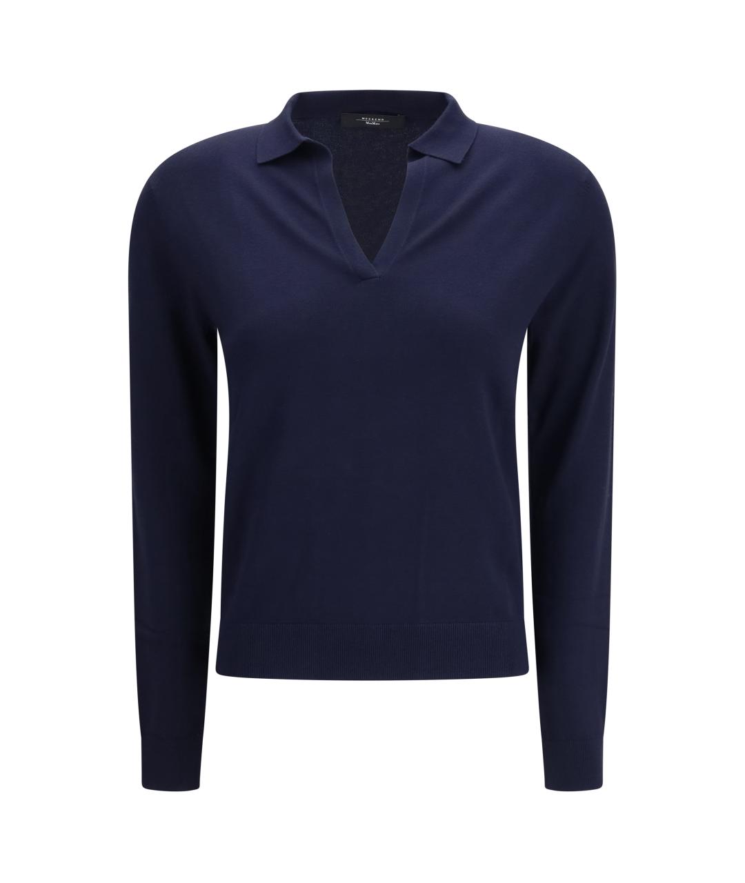 WEEKEND MAX MARA Темно-синий вискозный джемпер / свитер, фото 1