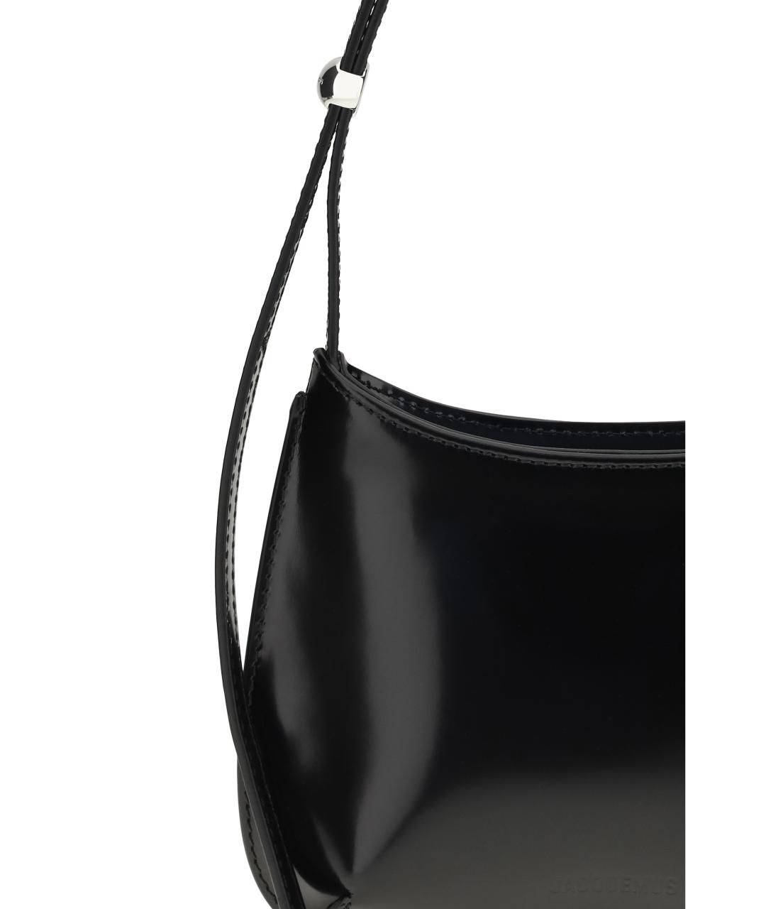 JACQUEMUS Черная кожаная сумка через плечо, фото 4
