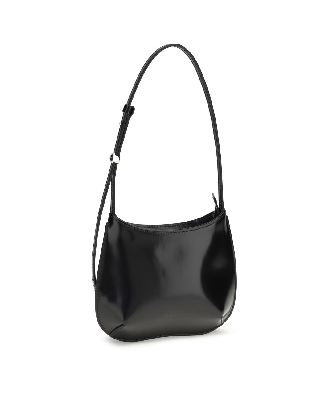 JACQUEMUS Черная кожаная сумка через плечо, фото 2