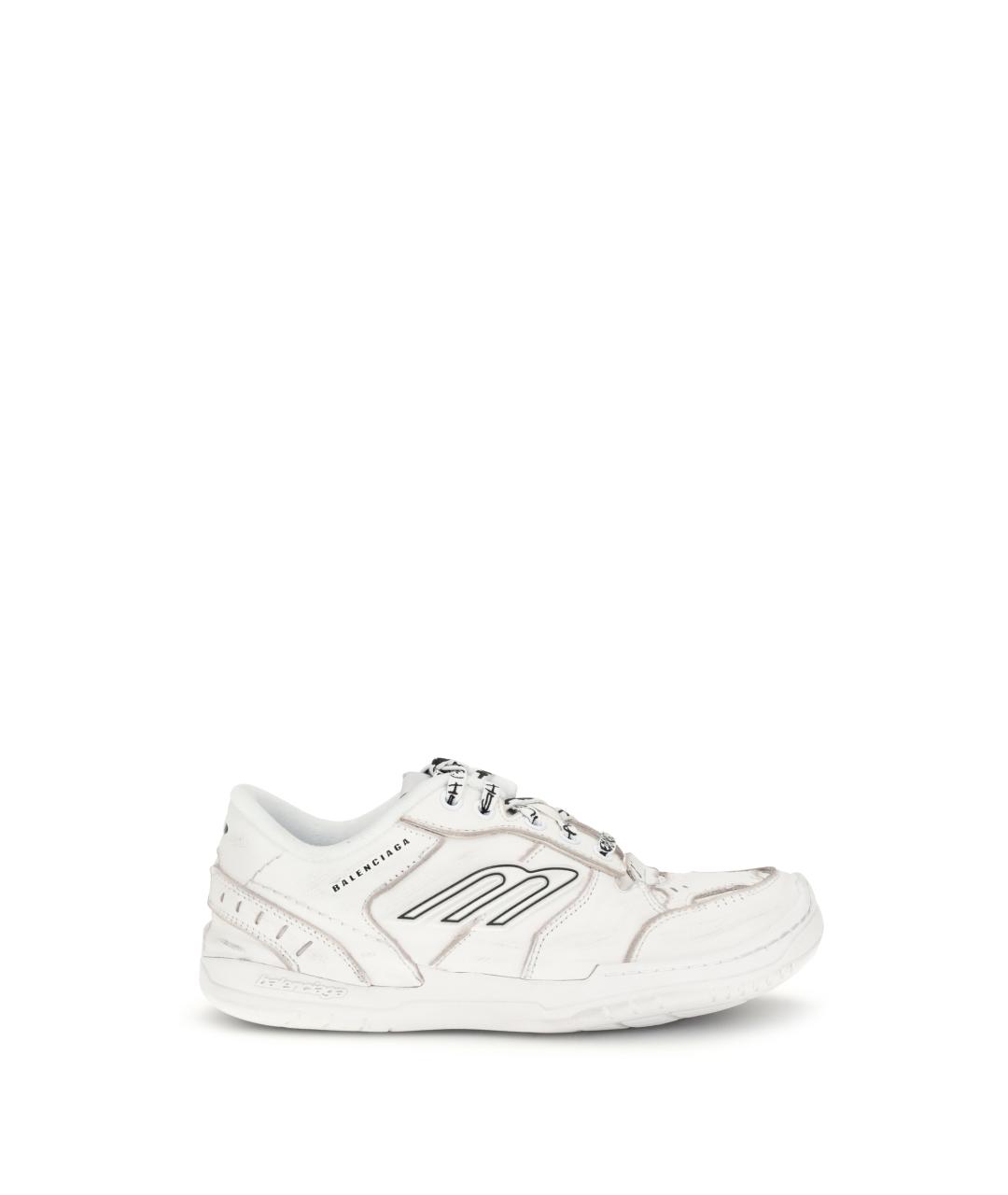 BALENCIAGA Белые кожаные кроссовки, фото 1
