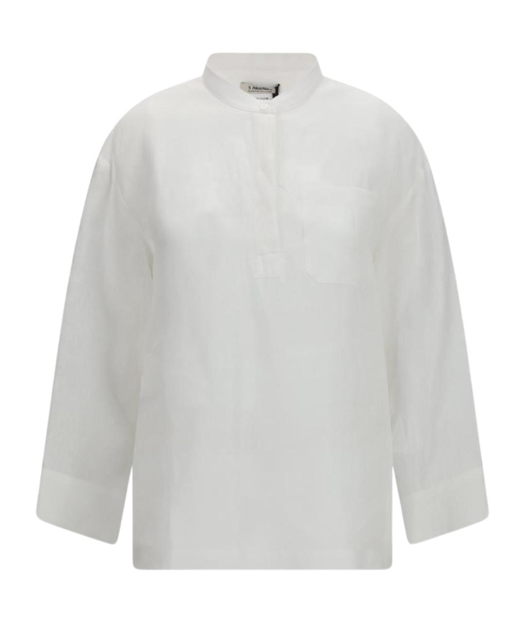 'S MAX MARA Белая льняная рубашка, фото 1