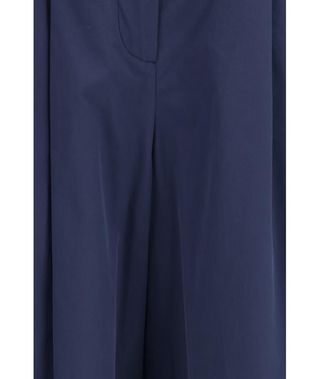 WEEKEND MAX MARA Синие хлопковые прямые брюки, фото 3