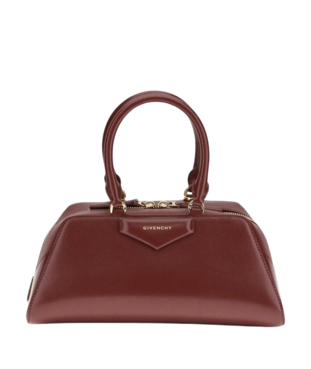GIVENCHY Бордовая кожаная сумка с короткими ручками, фото 1