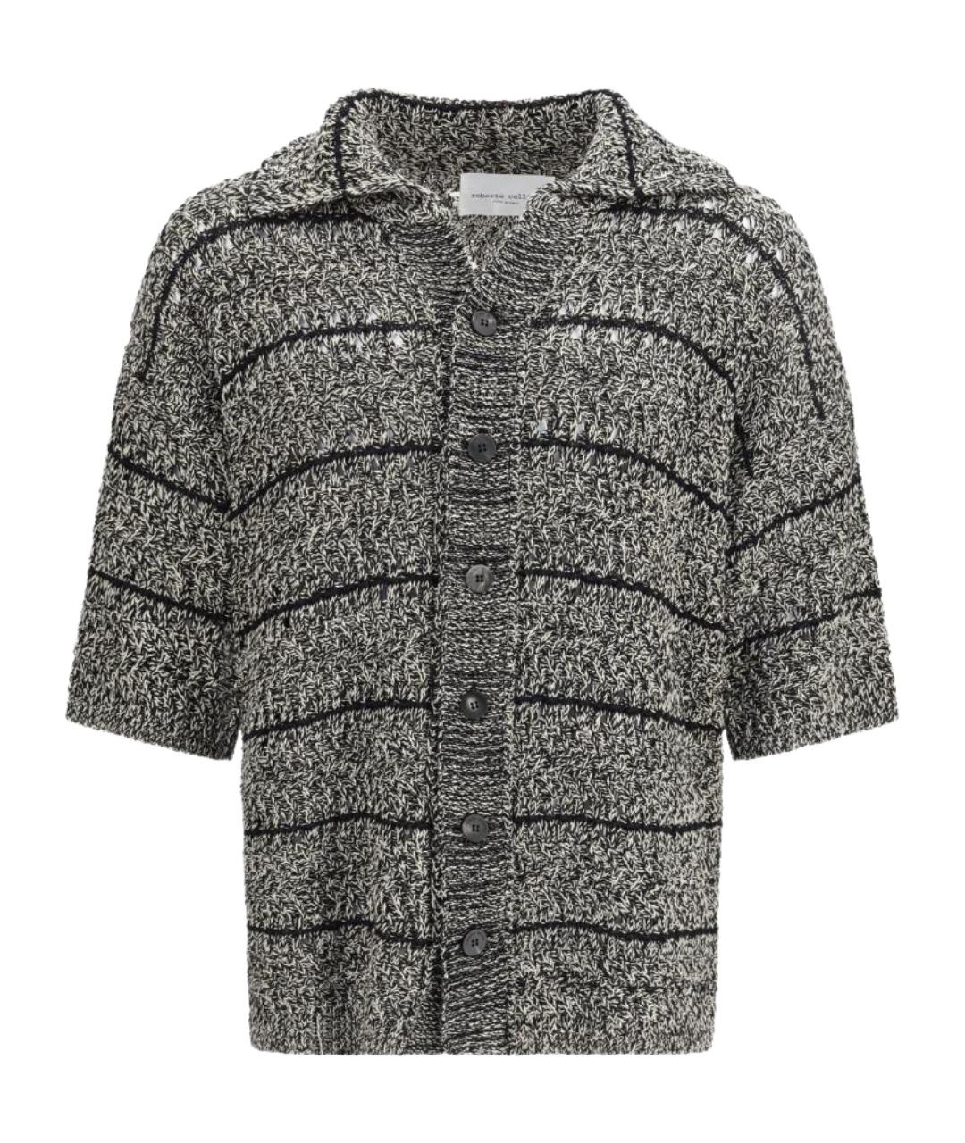 ROBERTO COLLINA Серая хлопковая кэжуал рубашка, фото 1