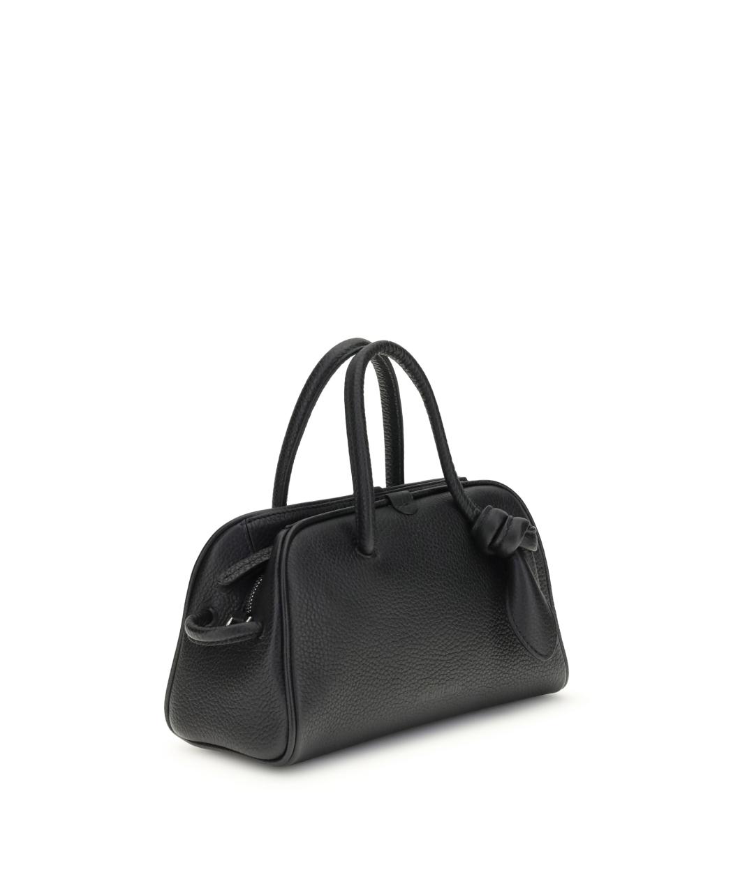 JACQUEMUS Черная кожаная сумка тоут, фото 2