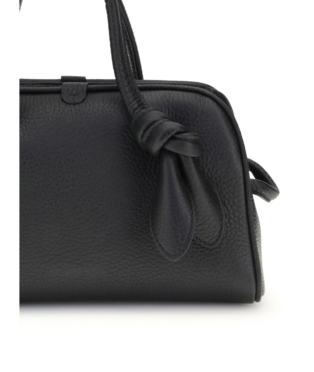 JACQUEMUS Черная кожаная сумка тоут, фото 4