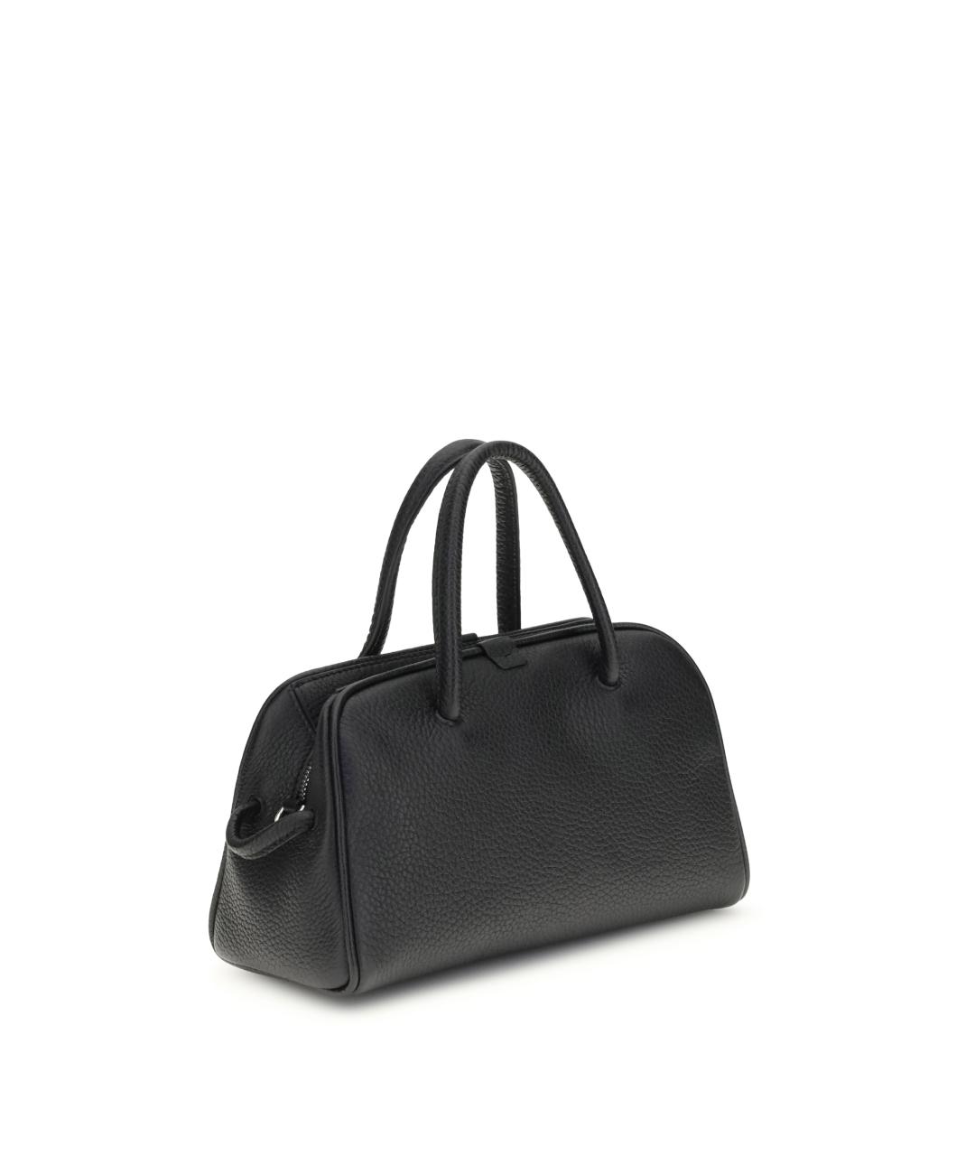 JACQUEMUS Черная кожаная сумка тоут, фото 3