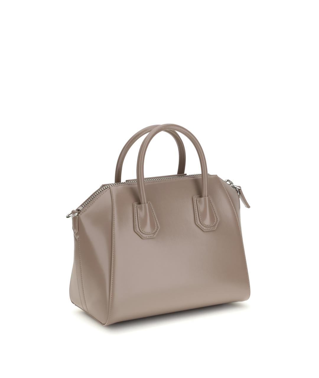 GIVENCHY Бежевая кожаная сумка с короткими ручками, фото 3