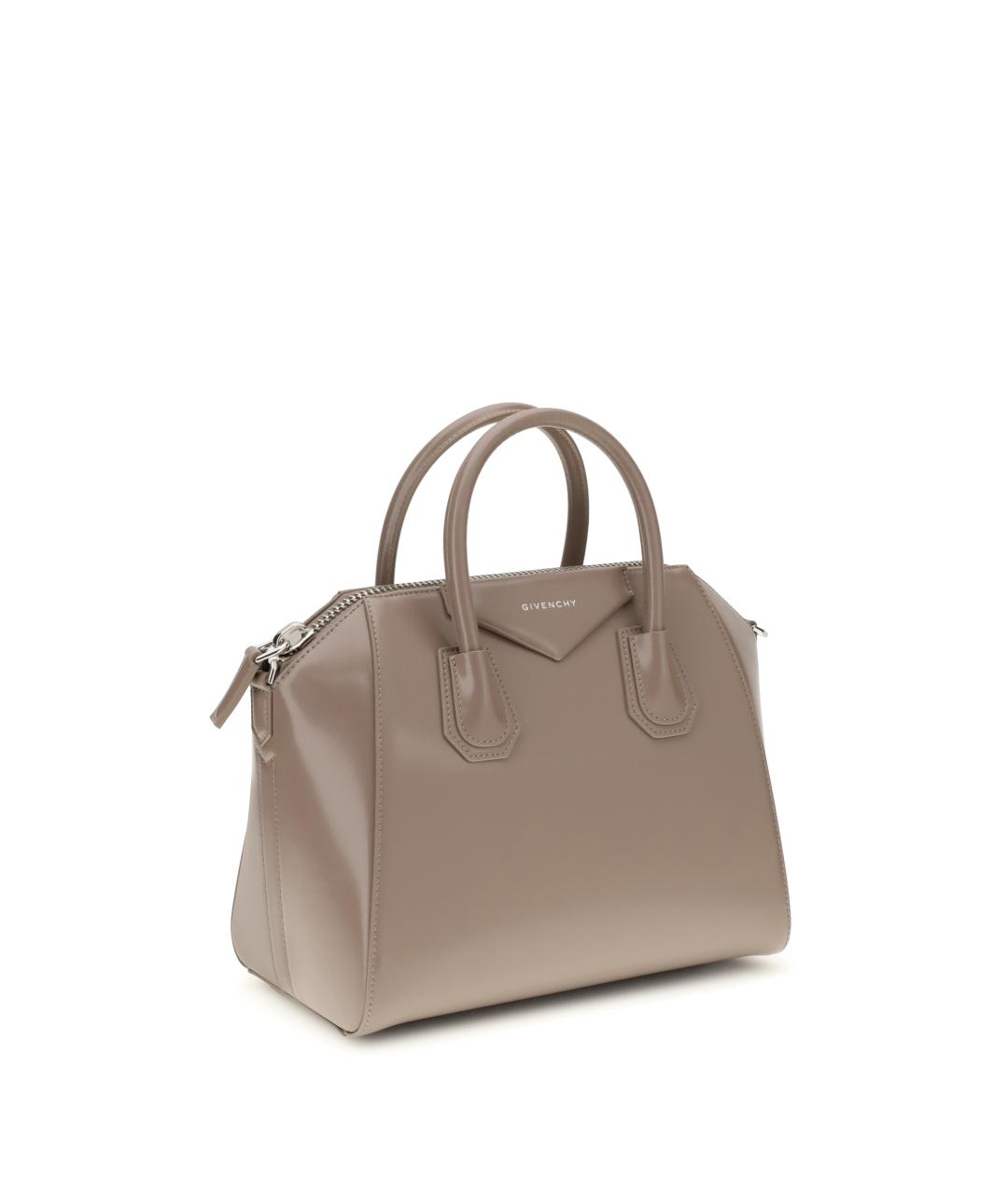 GIVENCHY Бежевая кожаная сумка с короткими ручками, фото 2