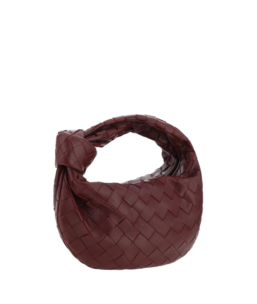 BOTTEGA VENETA Бордовая кожаная сумка с короткими ручками, фото 2