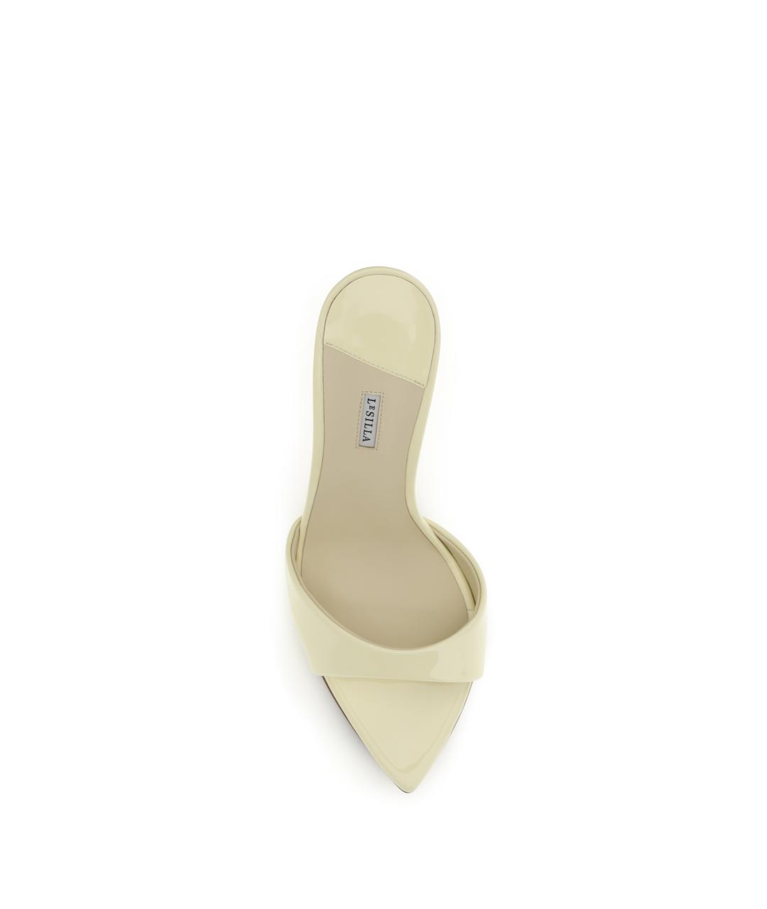 LE SILLA Бежевые мюли из лакированной кожи, фото 4