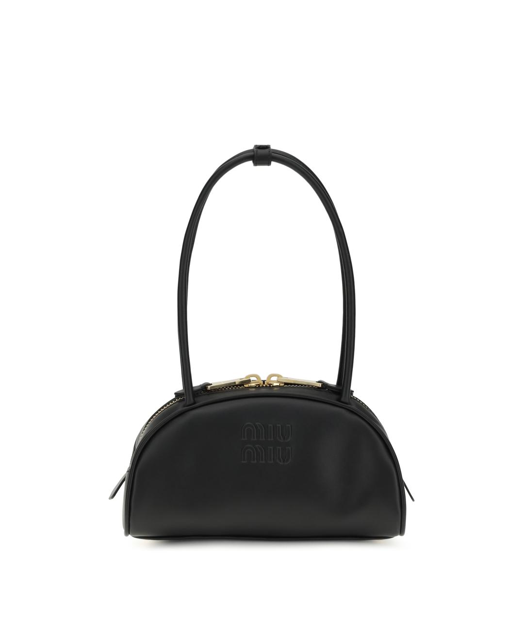 MIU MIU Черная кожаная сумка через плечо, фото 1