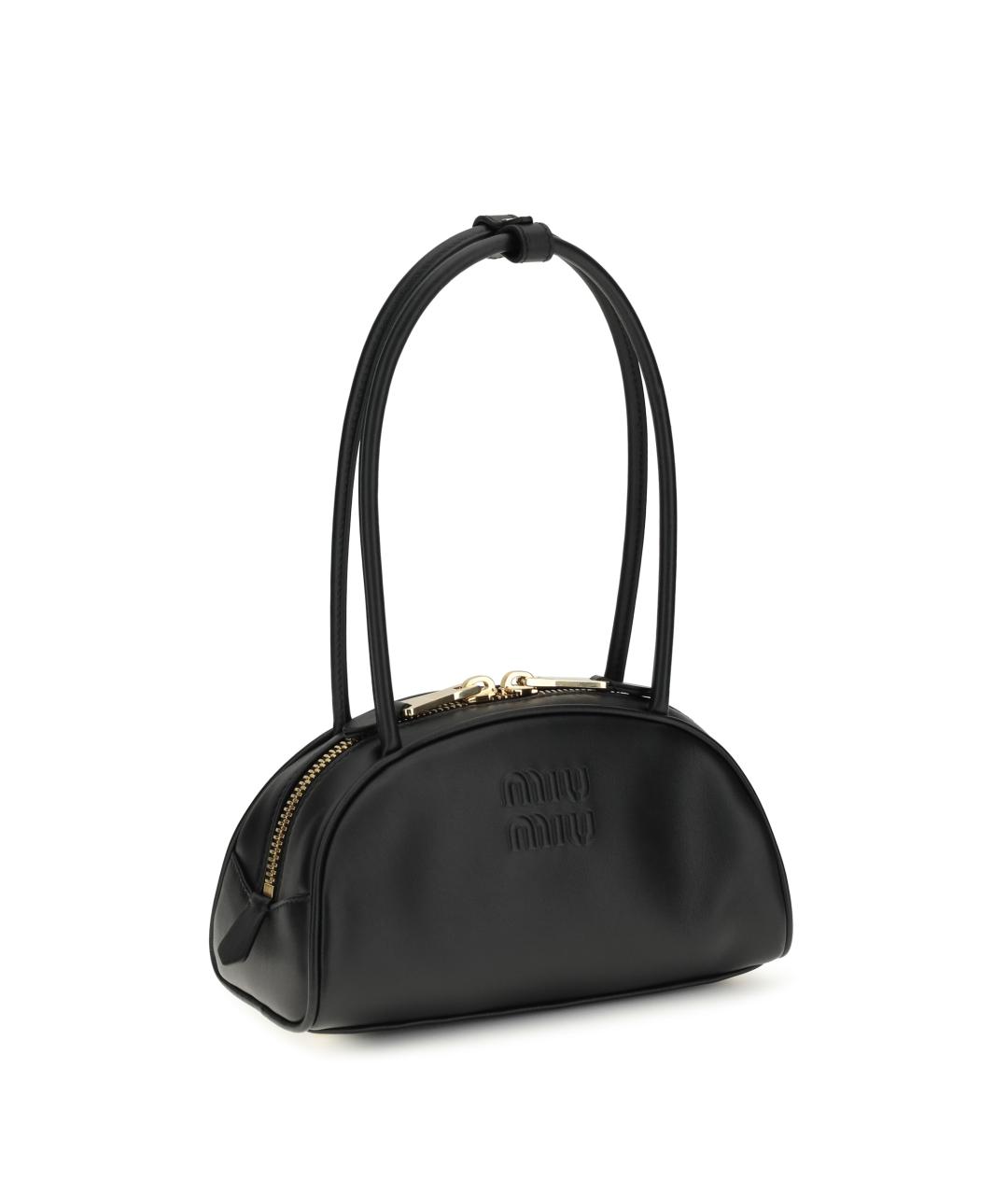 MIU MIU Черная кожаная сумка через плечо, фото 2