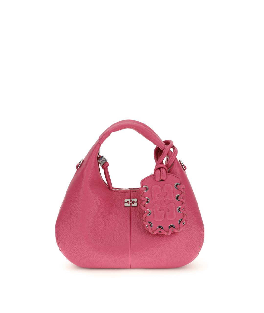 GANNI Розовая сумка с короткими ручками из искусственной кожи, фото 1