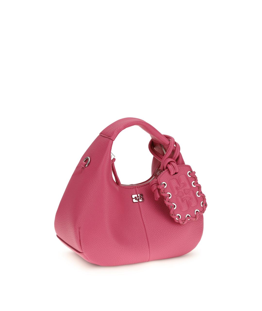 GANNI Розовая сумка с короткими ручками из искусственной кожи, фото 2