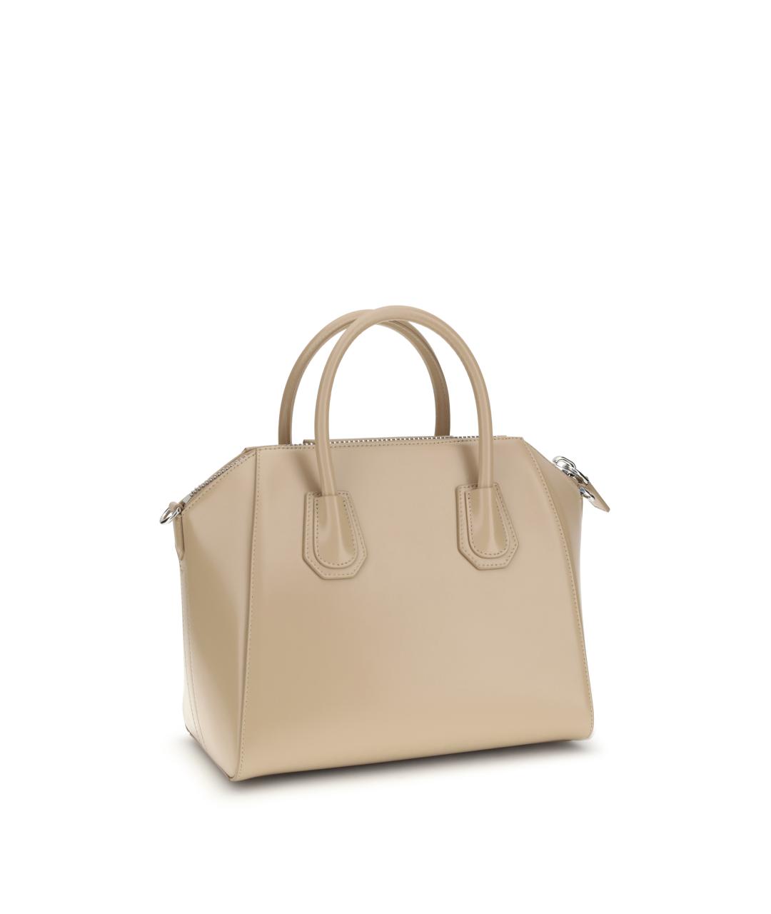 GIVENCHY Бежевая кожаная сумка с короткими ручками, фото 3