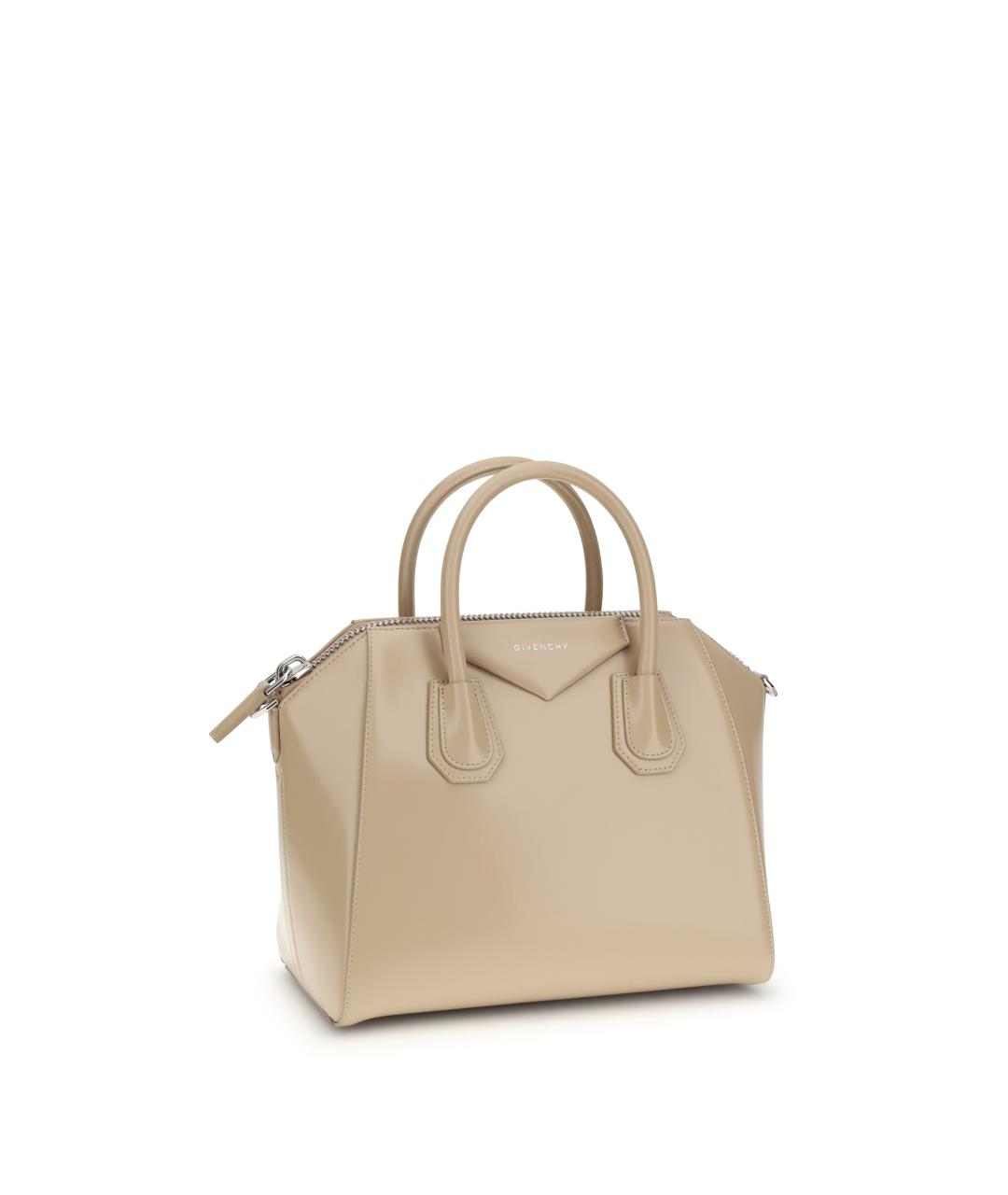 GIVENCHY Бежевая кожаная сумка с короткими ручками, фото 2