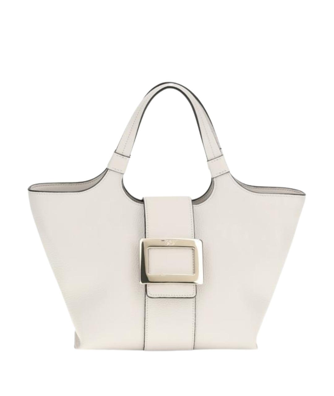 ROGER VIVIER Белая кожаная сумка тоут, фото 1