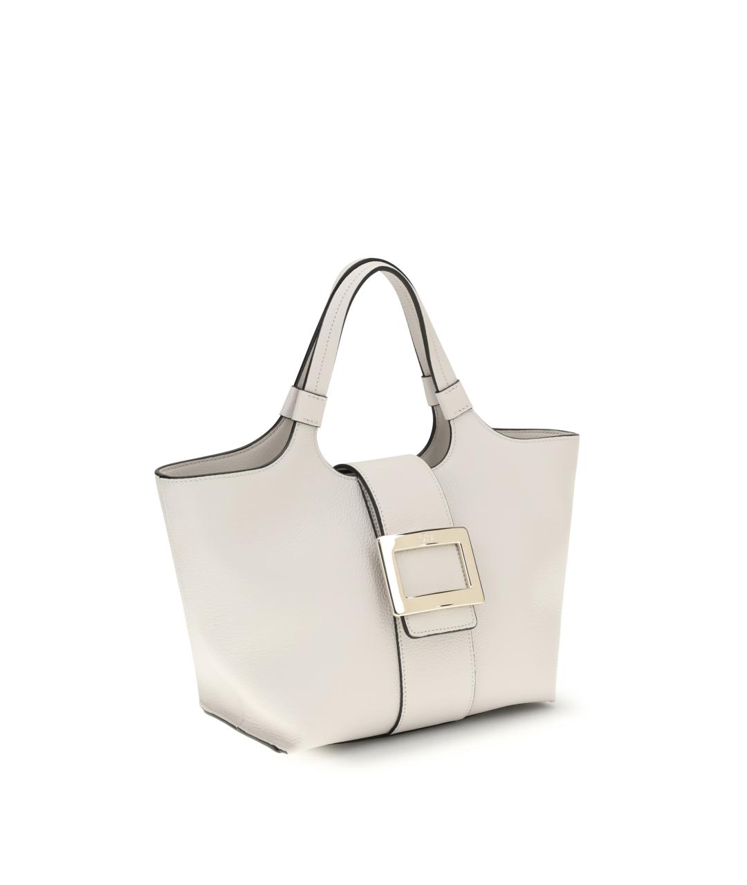 ROGER VIVIER Белая кожаная сумка тоут, фото 2