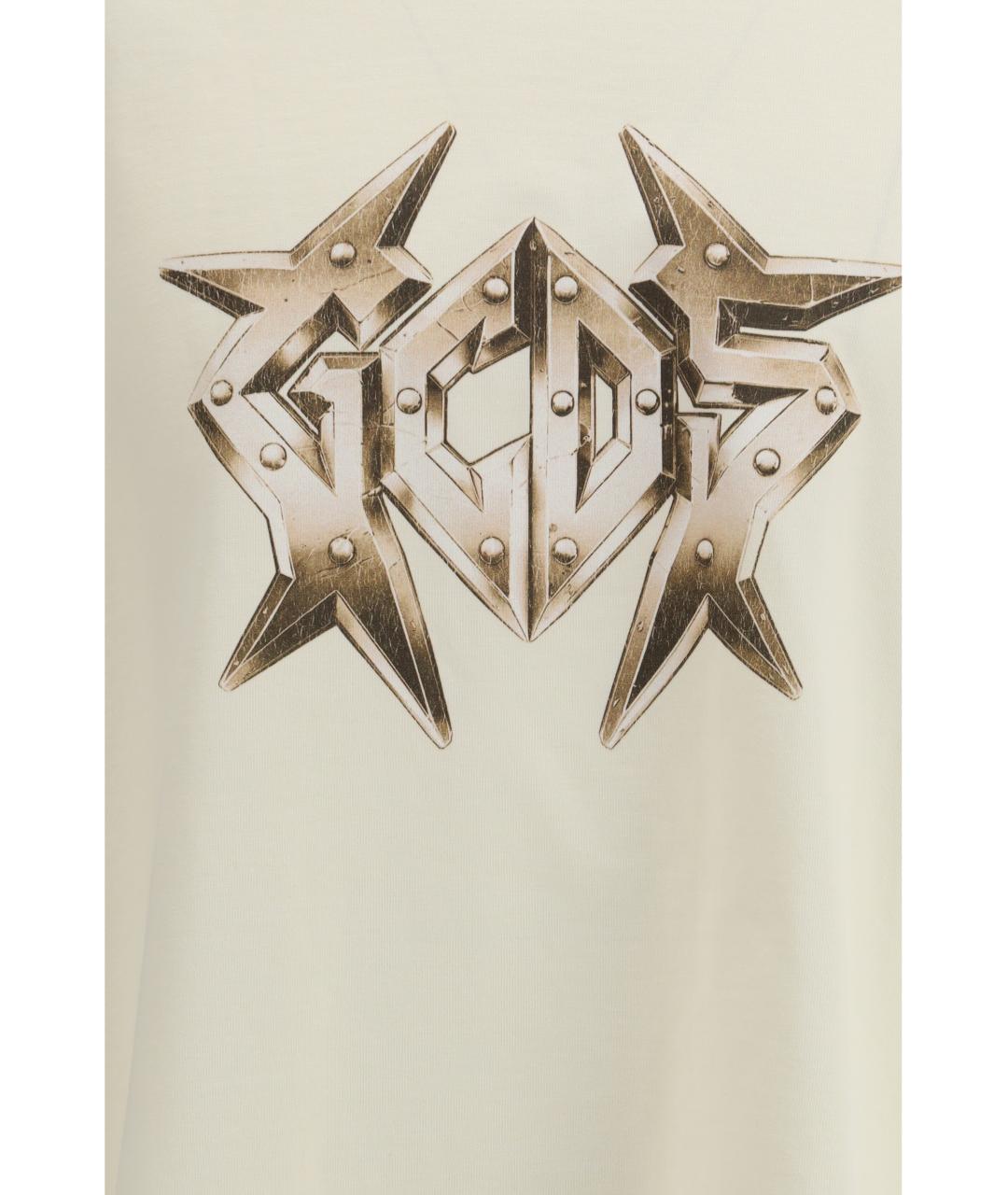 GCDS Бежевая хлопковая футболка, фото 3