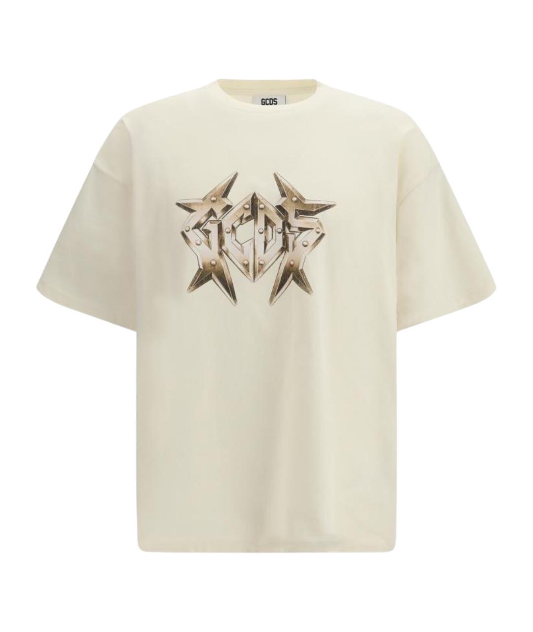 GCDS Бежевая хлопковая футболка, фото 1