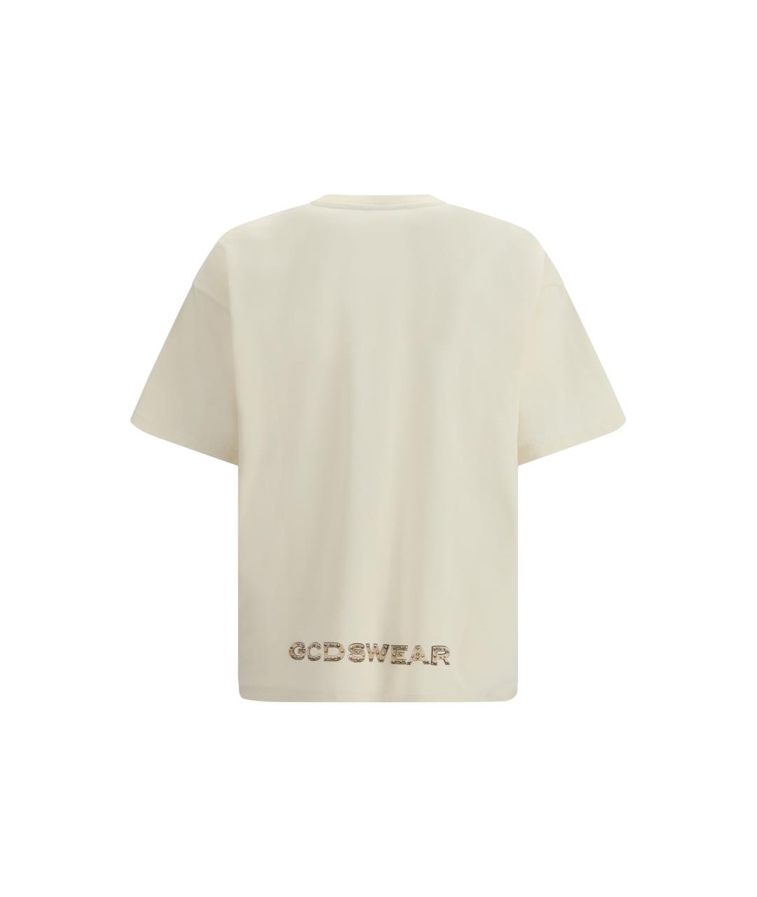 GCDS Бежевая хлопковая футболка, фото 2
