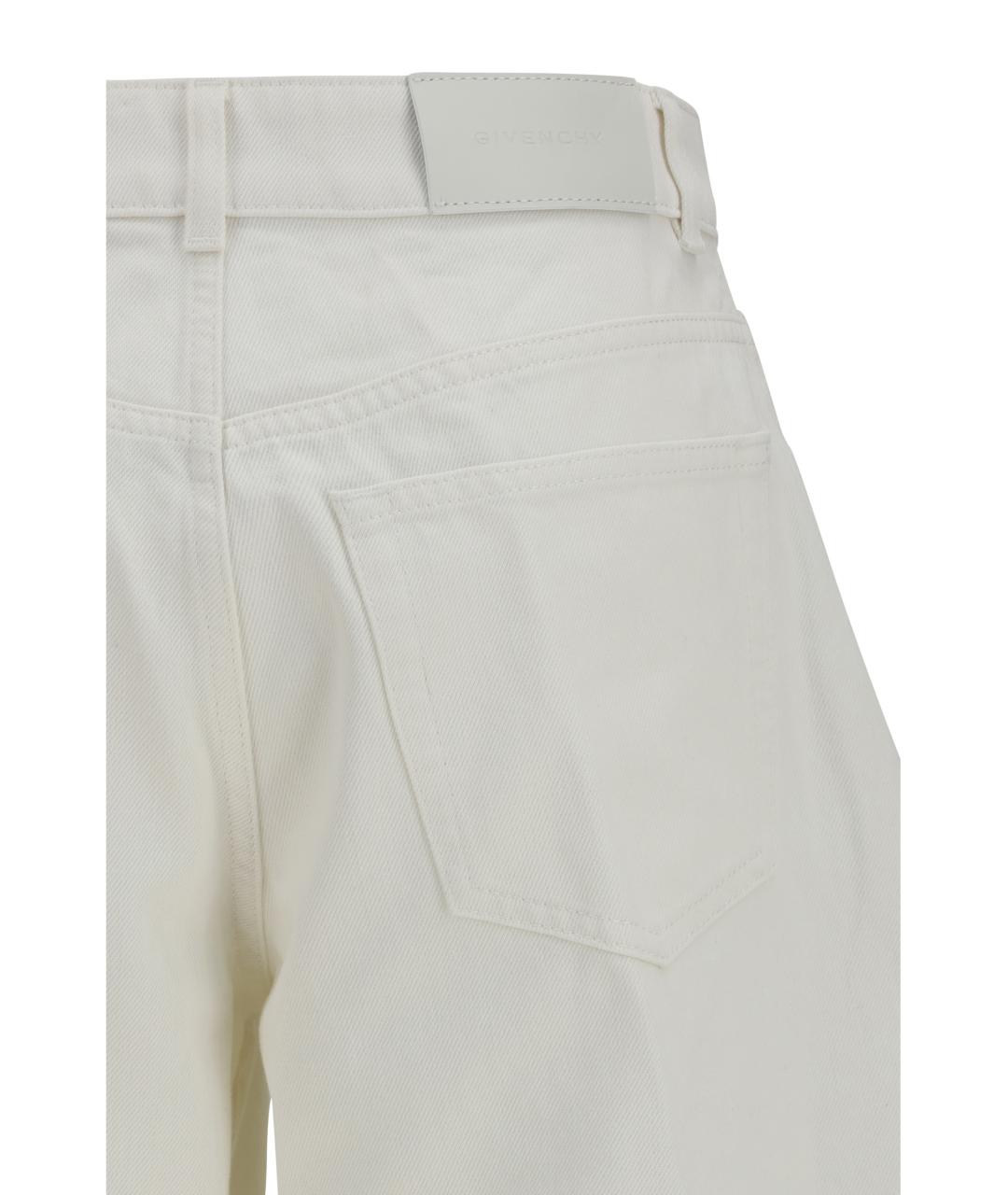 GIVENCHY Белые хлопковые прямые джинсы, фото 3