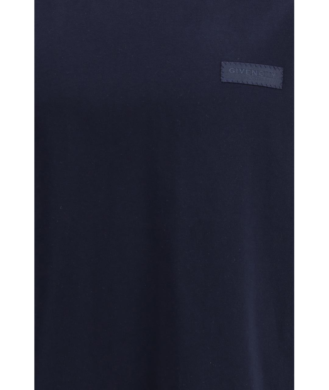GIVENCHY Темно-синяя хлопковая футболка, фото 3