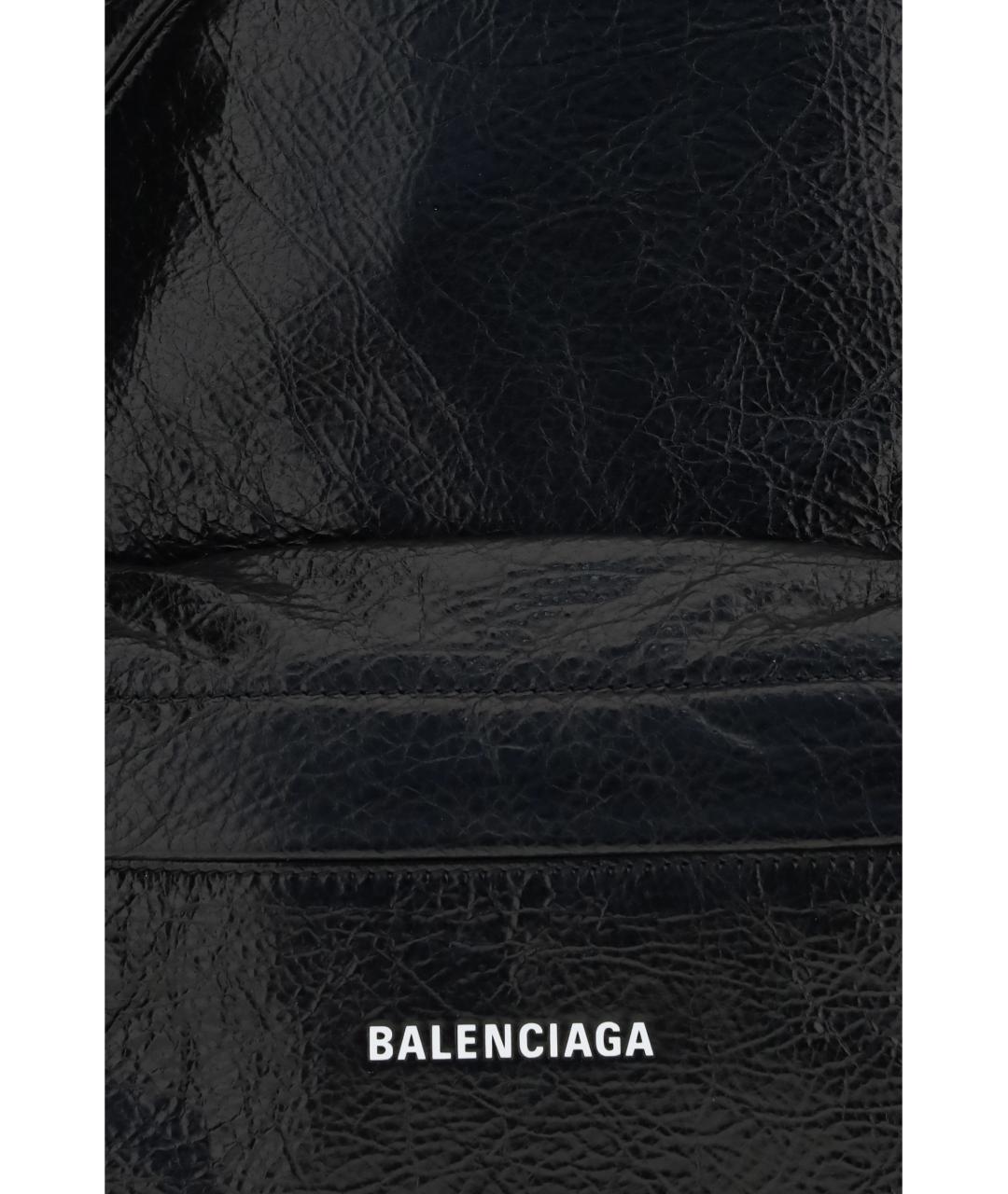 BALENCIAGA Черный кожаный рюкзак, фото 3