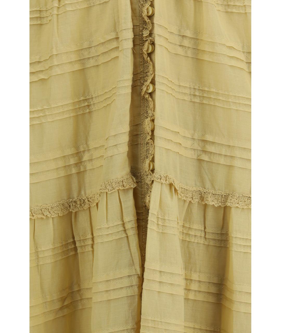 ISABEL MARANT ETOILE Горчичное хлопковое повседневное платье, фото 3