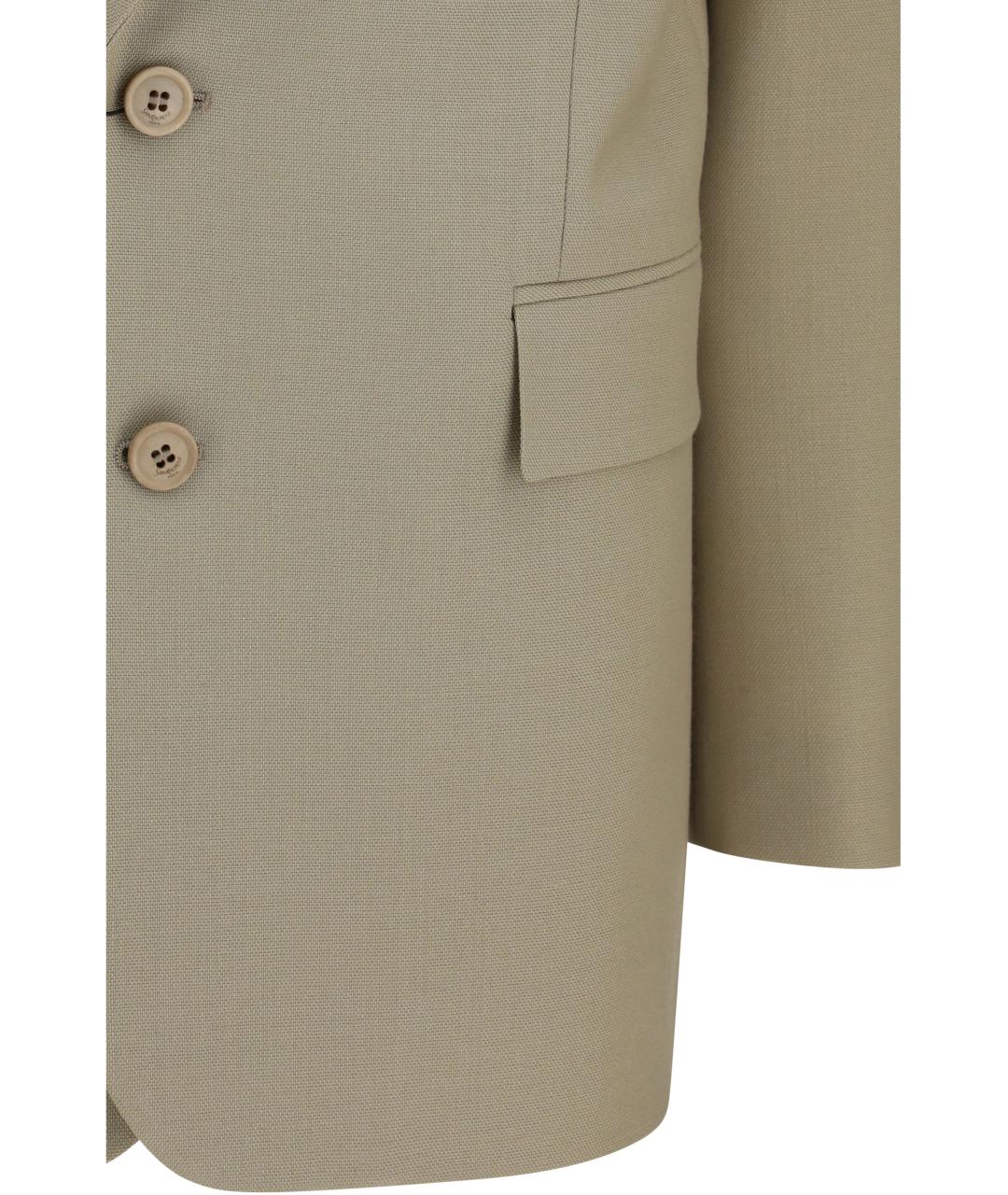 SAINT LAURENT Бежевый шерстяной жакет/пиджак, фото 3