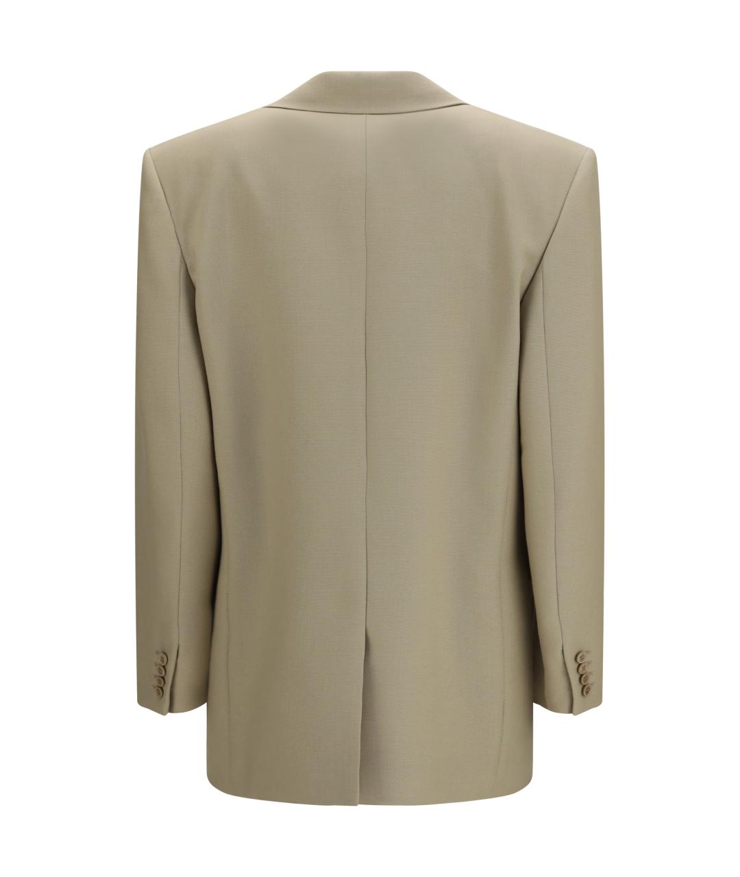 SAINT LAURENT Бежевый шерстяной жакет/пиджак, фото 2