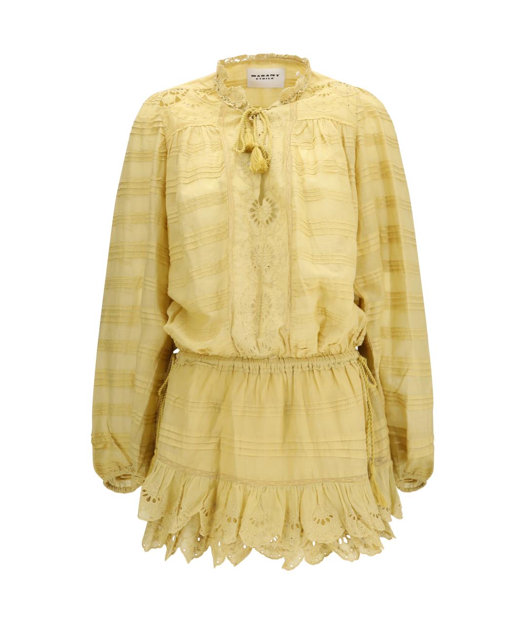 ISABEL MARANT ETOILE Желтое хлопковое повседневное платье, фото 1