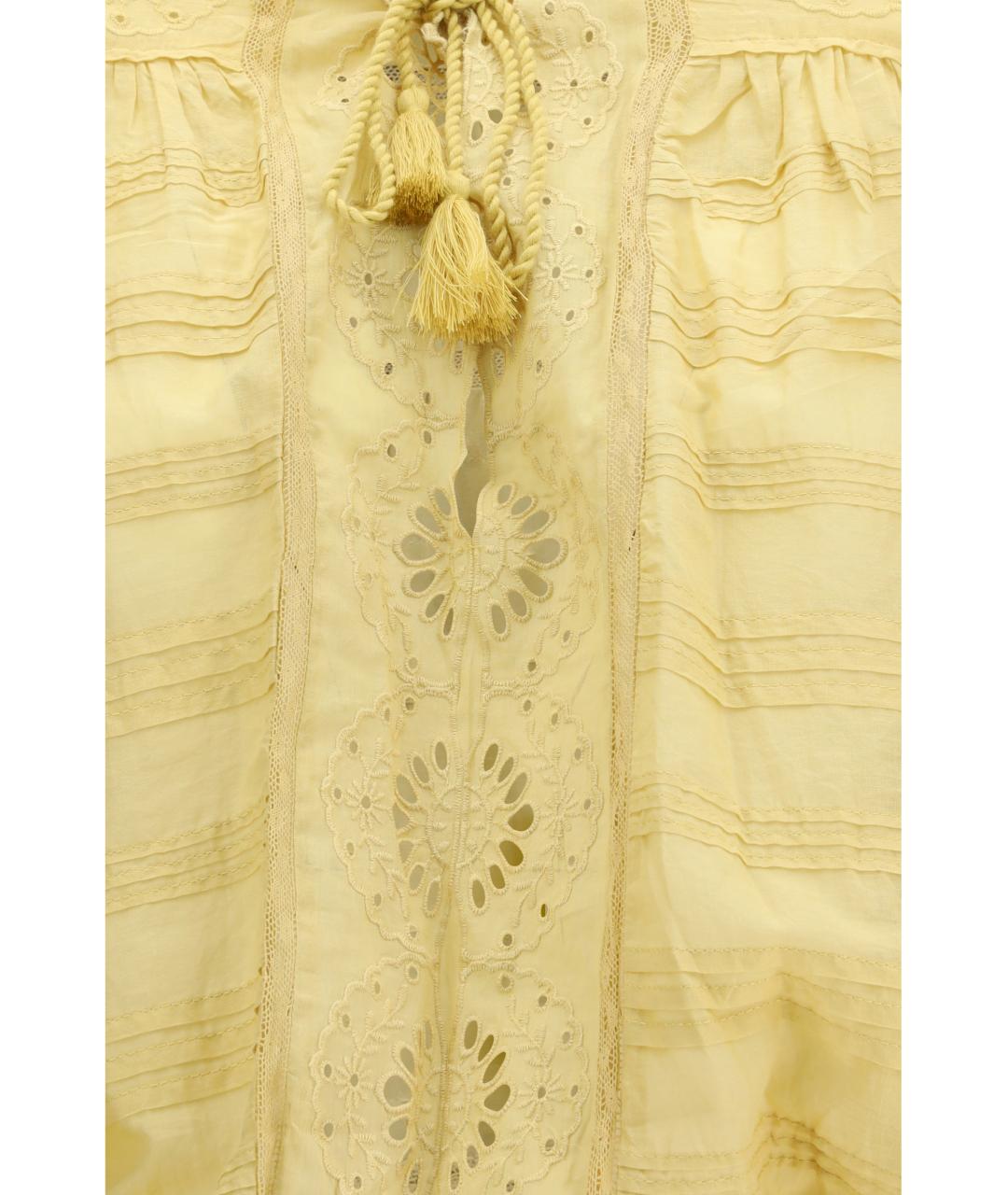 ISABEL MARANT ETOILE Желтое хлопковое повседневное платье, фото 3