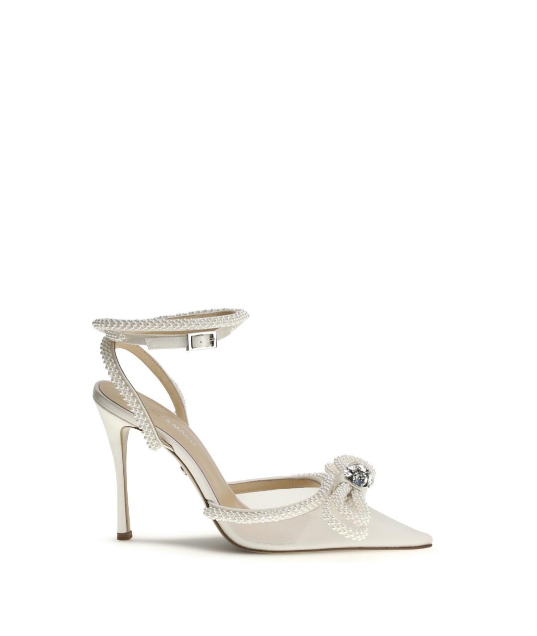 MACH&MACH Белые текстильные босоножки, фото 4