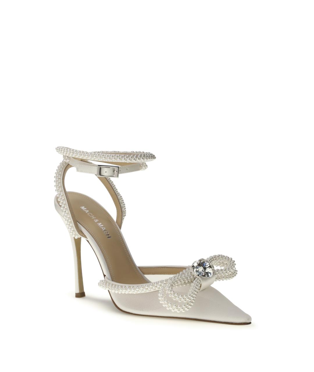 MACH&MACH Белые текстильные босоножки, фото 2