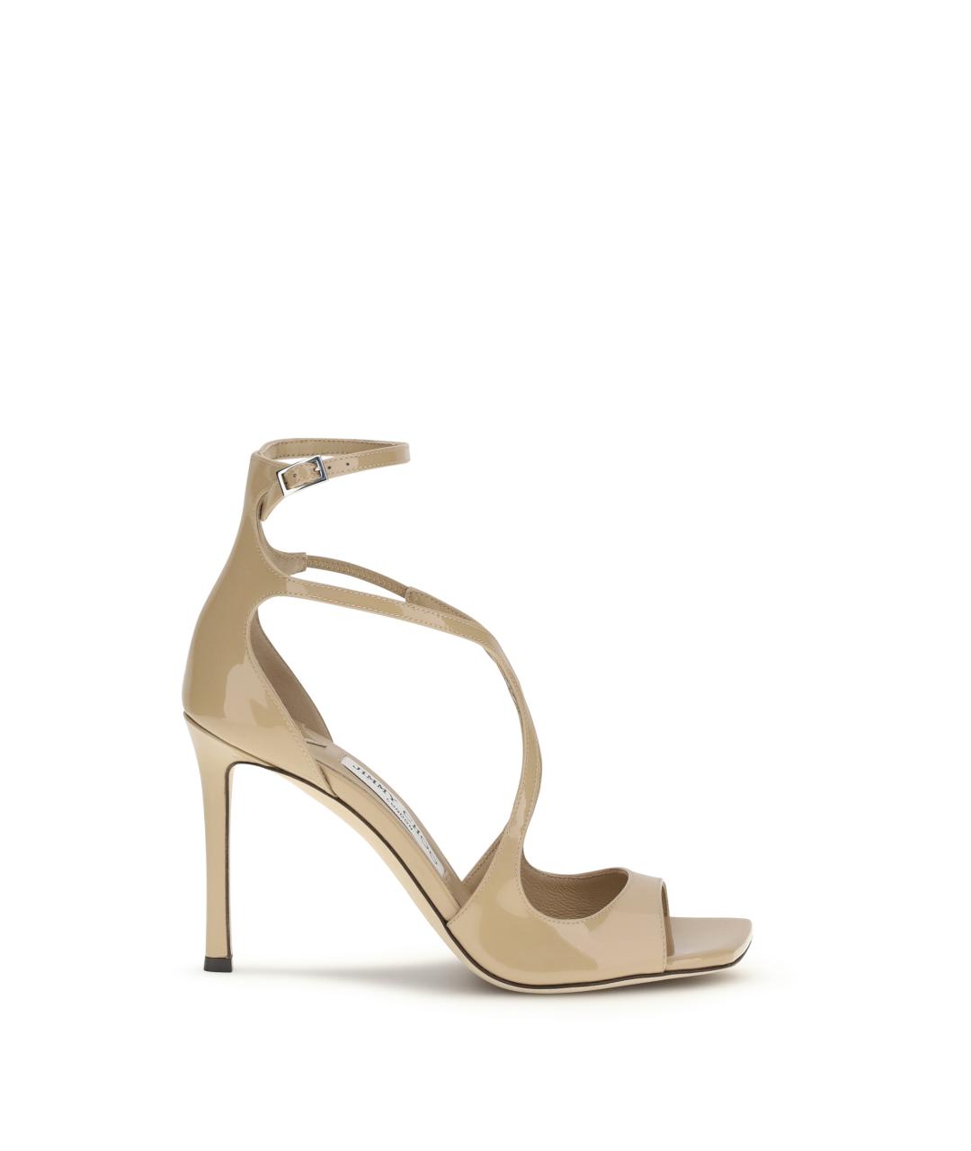 JIMMY CHOO Бежевые кожаные босоножки, фото 4